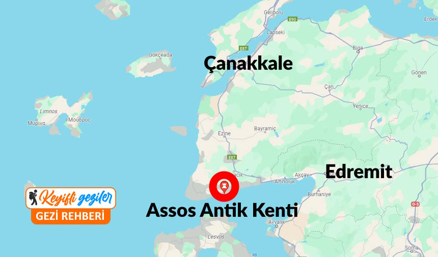 Assos Ayvacık gezilecek yerler listesi