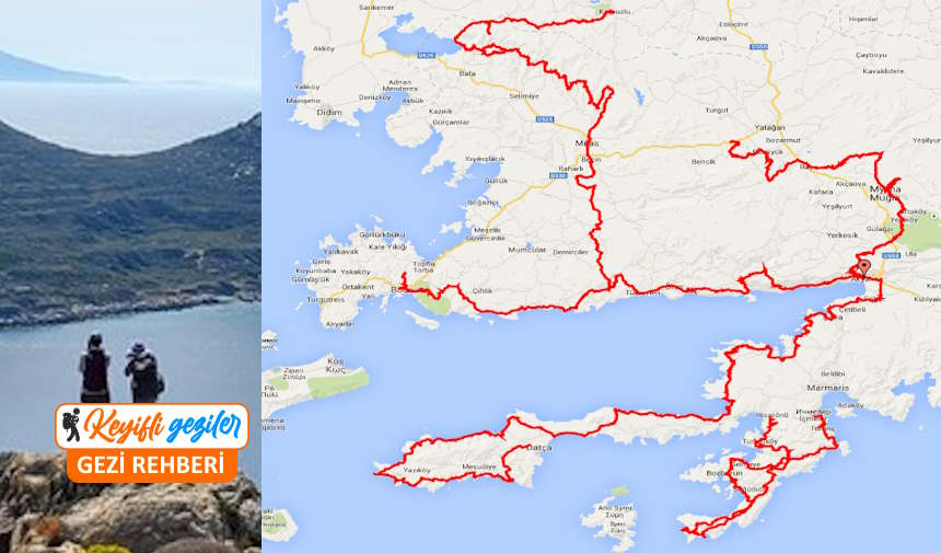 Karia yolu kaç km? Karia yürüyüş yolu nerede? Karia Yolu Harita 