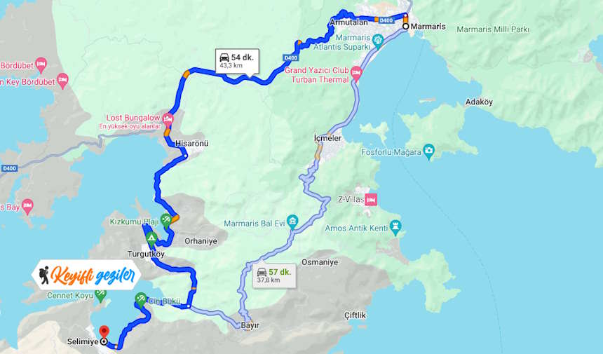 Selimiyeye Nasıl Gidilir? Marmaris Selimiye Arası Kaç Km?