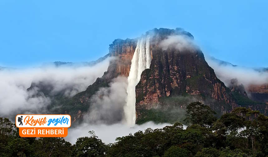Angel şelalesi nerede kaç metre?