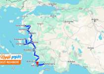 Arabayla Ege Rotası Haritası - Ege'de Gezilecek Yerler Rota