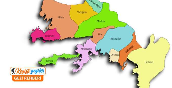 Muğla İlçe Haritası ve Tatil Yapılacak Muğla'nın İlçeleri