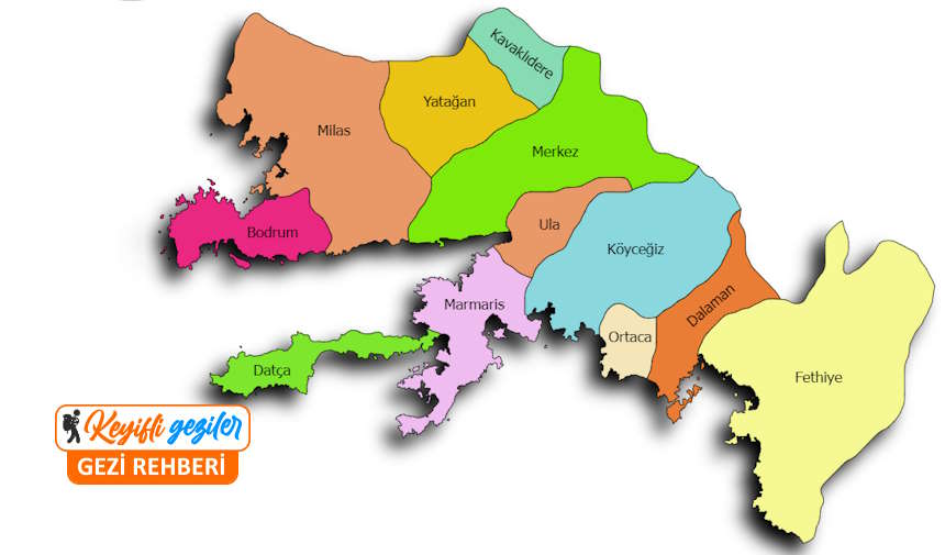 Muğla İlçe Haritası ve Tatil Yapılacak Muğla'nın İlçeleri